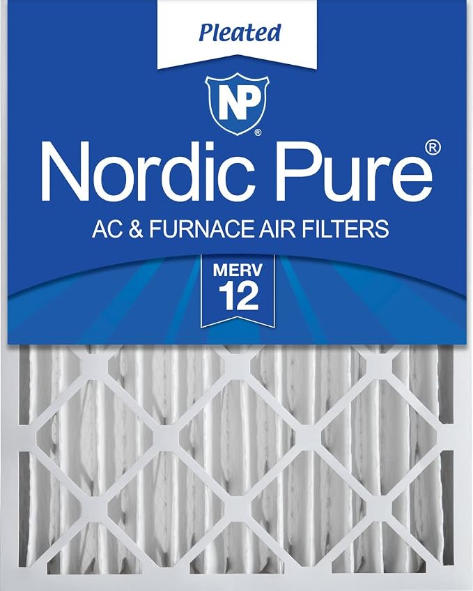 Nordic Pure 16x25x4 Pleated MERV 12 Air Filter 1 Pack by NordicPure