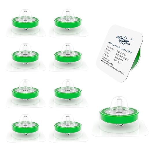 Membrane Solutions 10 Pack Syringe Filter Sterile PES Hydrophilic Filtration by MembraneSolutions