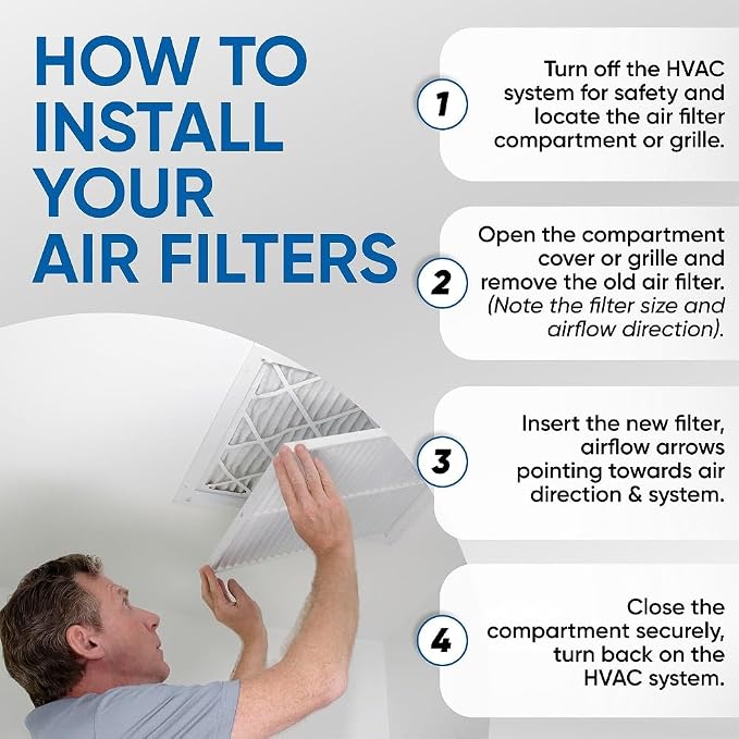 Glasfloss 16x20x2 MERV 10 2" Inch Pleated Air Filters Box of 6. Actual Size: - Image 5