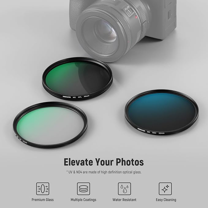 Neewer 55mm UV/CPL/ND Lens Filter Kit - Image 2