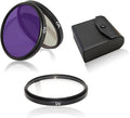 Universal 49mm Multi-Coated Lens Filter Kit, 3 Piece UV-CPL-FLD Camera Filters by WOKYO