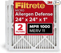 Filtrete 24x24x1, AC Furnace Air Filter MPR 1 MERV 11, Allergen Defense by Filtrete