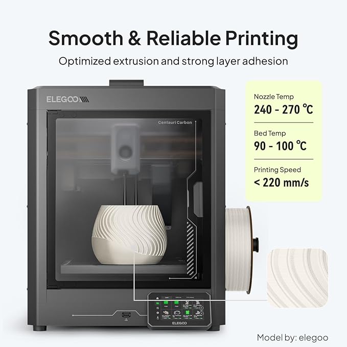 ELEGOO ASA Filament 1.75mm Gray 1KG, UV & Weather Resistant 3D Printer Filament - Image 5