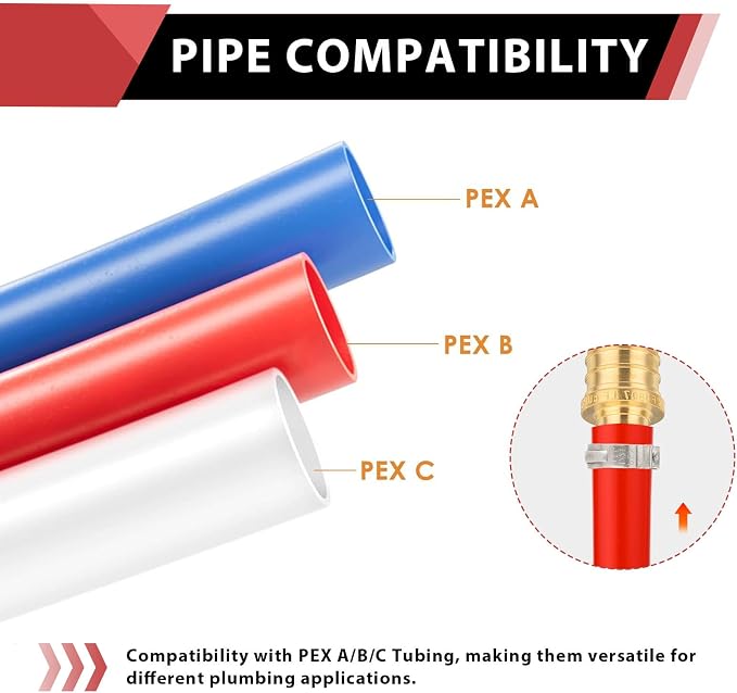 100 PCS EFIELD Pex Barb Crimp Brass Fittings 1/2 inch x 1/2 inch NPT Male - Image 3