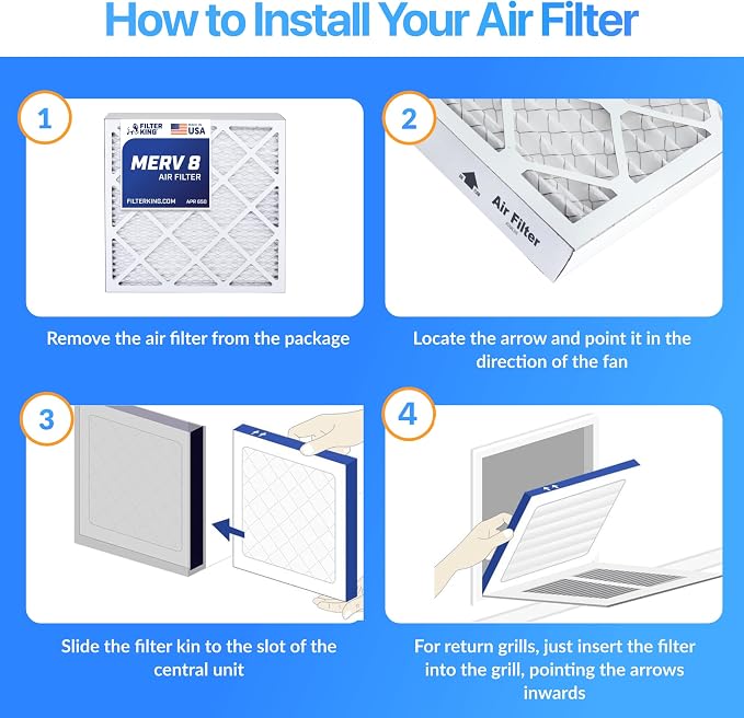 Filter King 22x33.5x1 Air Filter | 4-PACK | MERV 8 HVAC Pleated A/C Furnace - Image 4