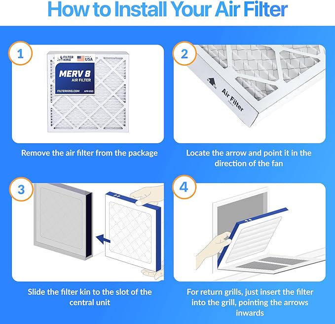 Filter King 21x31x1 Air Filter | 4-PACK | MERV 8 HVAC Pleated A/C Furnace - Image 4