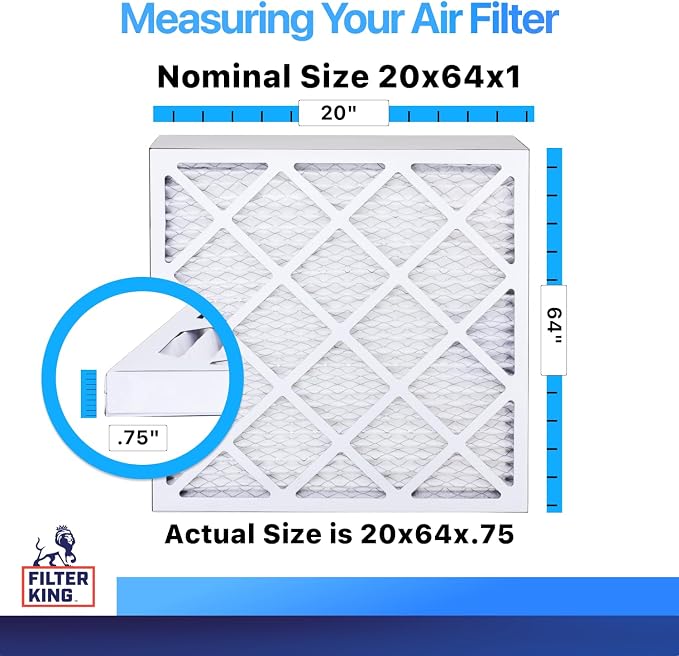 Filter King 20x64x1 Air Filter | 4-PACK | MERV 8 HVAC Pleated A/C Furnace - Image 2