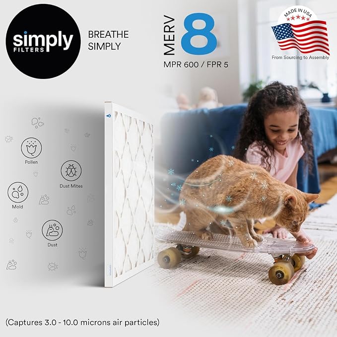 Simply 18x30x1 Air Filter, MERV 8, 12 Pack, - Image 2