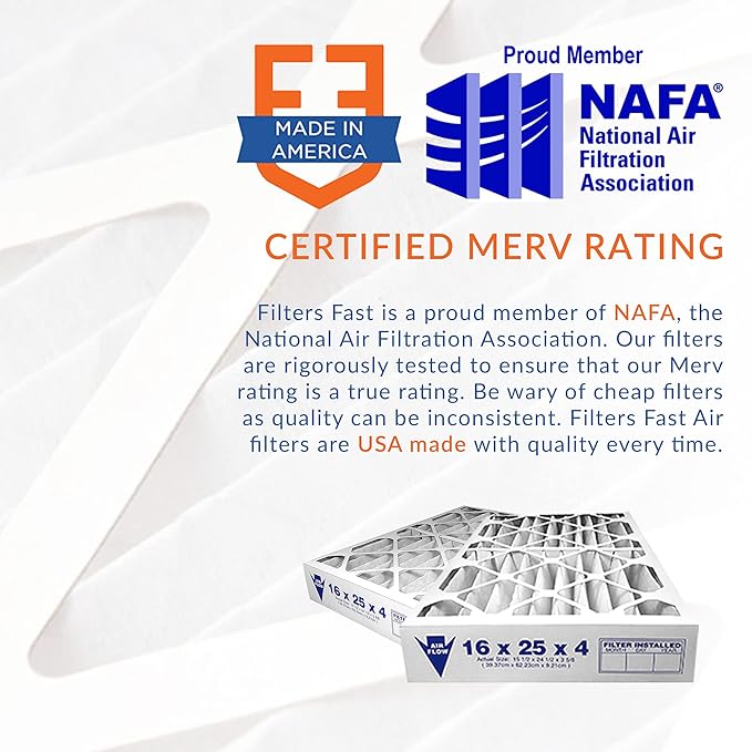 Filters Fast 14x25x1 Air Filter Merv 13, Made in the USA, Actual Size: 13.75" x - Image 4