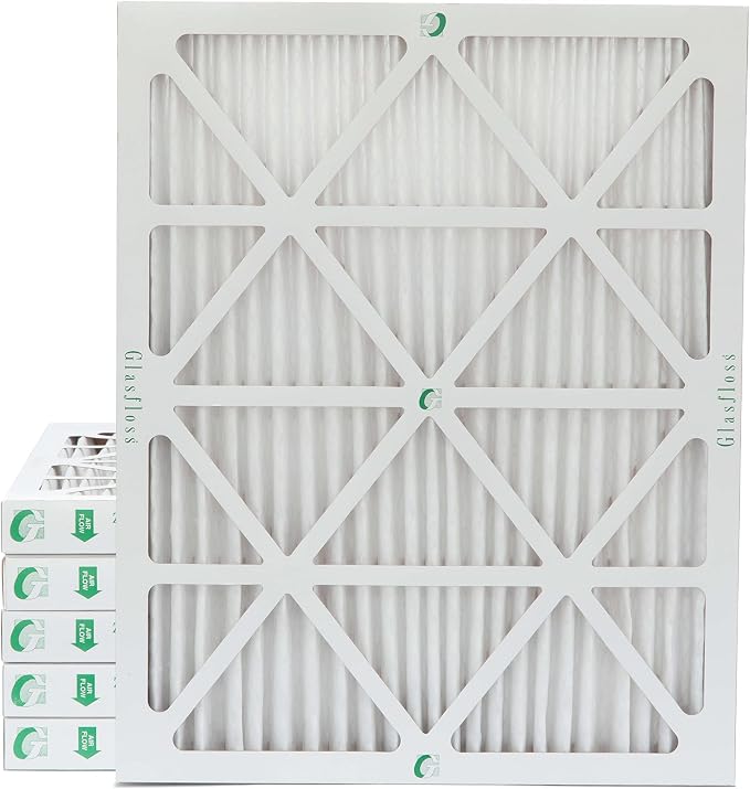 Glasfloss 18x24x2 MERV 10 2" Inch Pleated Air Filters Box of 6. Actual Size: by Glasfloss