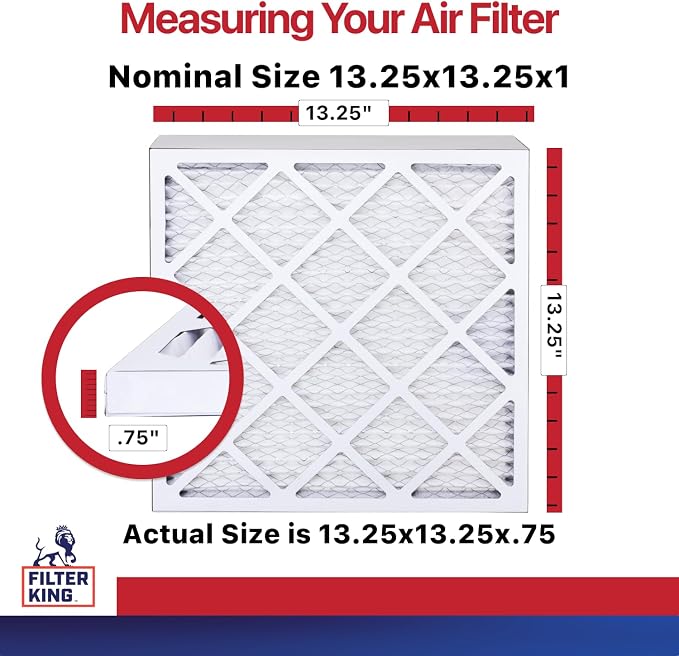 Filter King 13.25x13.25x1 Air Filter | 12-PACK | MERV 11 | HVAC Pleated AC - Image 2
