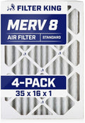 Filter King 35x16x1 Air Filter | 4-PACK | MERV 8 HVAC Pleated A/C Furnace by FilterKing