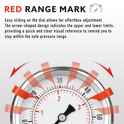 0 to 160 Psi Pressure Gauge, Glycerin Liquid Filled, 2.5 inch Dial, 1/4" NPT - Image 4