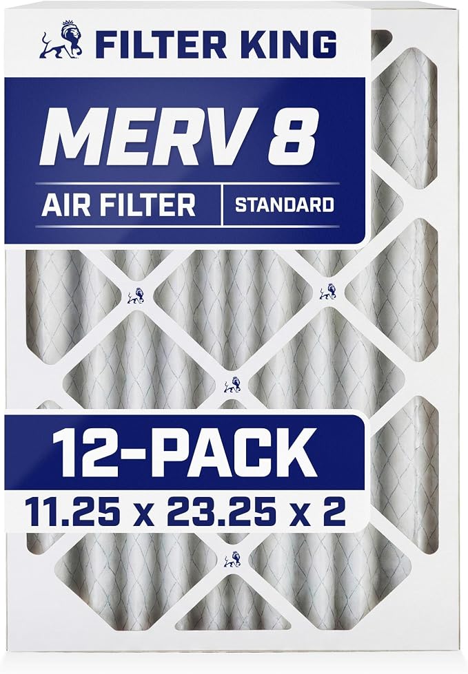 Filter King 11.25x23.25x2 Air Filter | 12-PACK | MERV 8 HVAC Pleated A/C by FilterKing