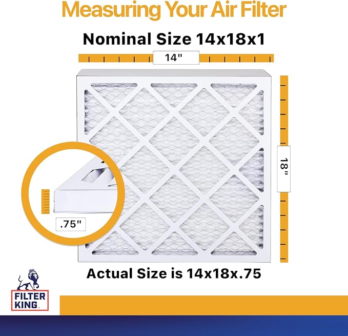 Filter King 14x18x1 Air Filter | 6-PACK | MERV 13 HVAC Pleated A/C Furnace - Image 2