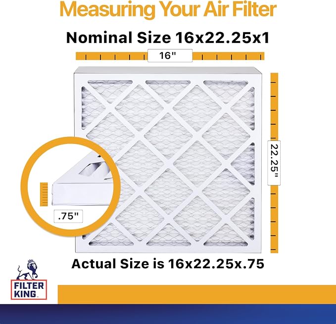Filter King 16x22.25x1 Air Filter | 6-PACK | MERV 13 HVAC Pleated A/C Furnace - Image 2