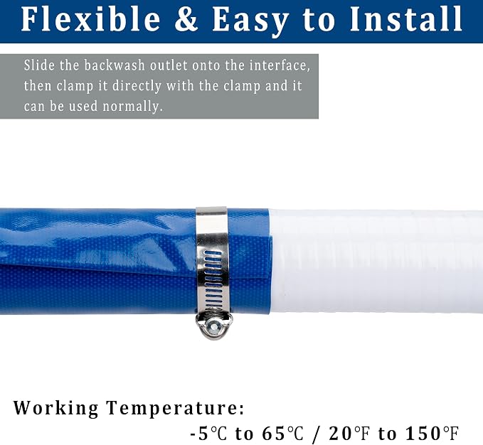 1-1/2 in x 100 ft Pool Backwash Hose Heavy Duty Drain Discharge PVC Lay flat - Image 4