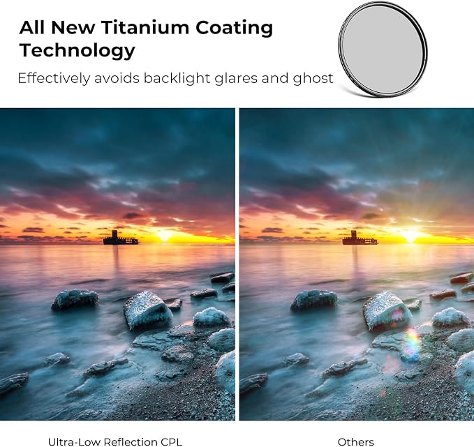 K&F CONCEPT 37mm Ultra-Low Reflectivity Polarizers Filter, 28 Multi-Layer - Image 3