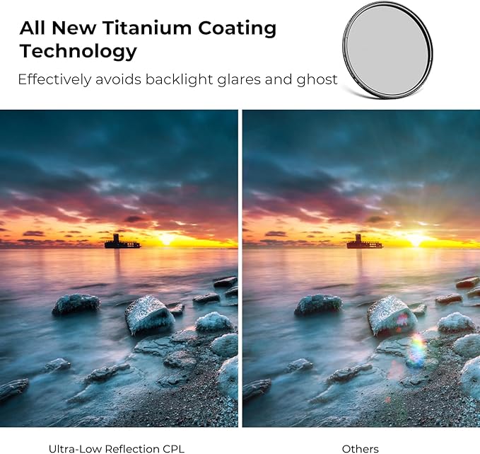 K&F CONCEPT 55mm Ultra-Low Reflectivity Circular Polarizers Filter 28 - Image 3