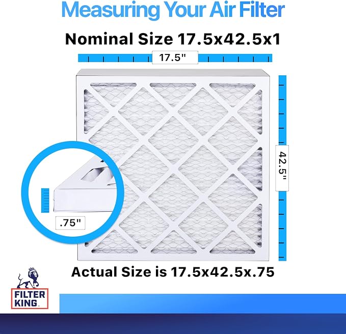 Filter King 17.5x42.5x1 Air Filter | 4-PACK | MERV 8 HVAC Pleated A/C Furnace - Image 2