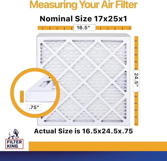 Filter King 17x25x1 Air Filter | 6-PACK | MERV 13 HVAC Pleated A/C Furnace - Image 2