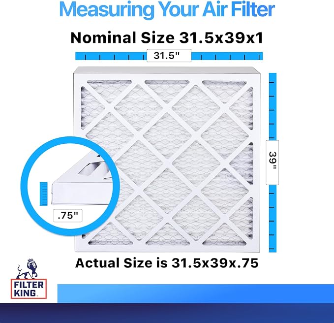 Filter King 31.5x39x1 Air Filter | 4-PACK | MERV 8 HVAC Pleated A/C Furnace - Image 2