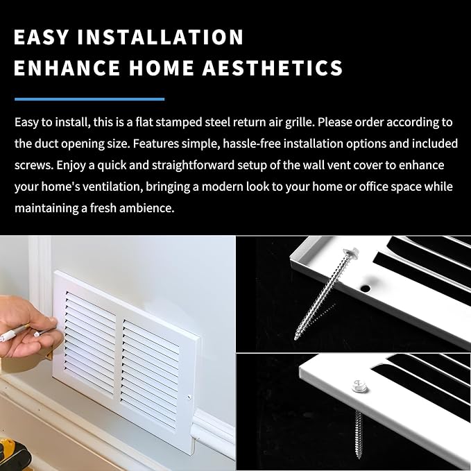 30x8 Return Air Grille, Air Return Vent Cover, Flat Vent Cover, Rejillas De - Image 5