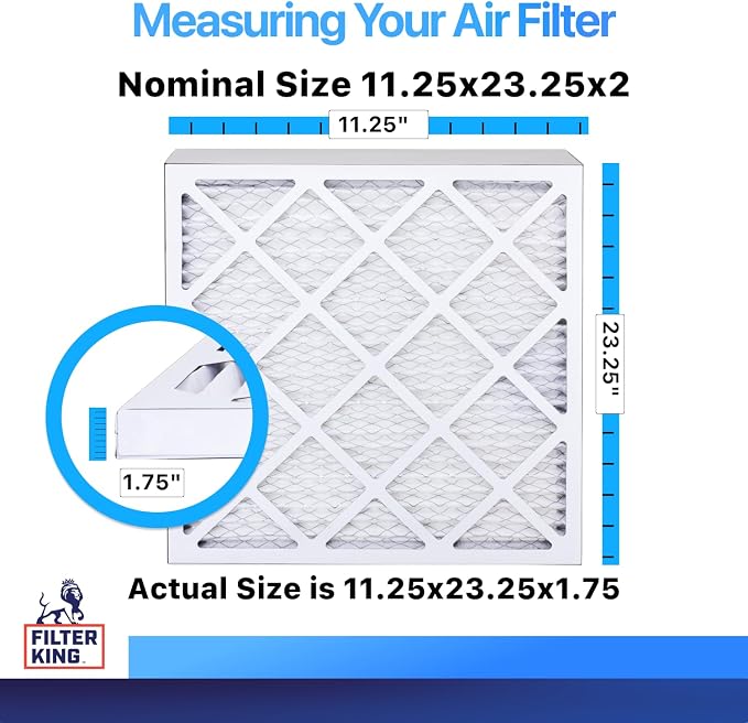 Filter King 11.25x23.25x2 Air Filter | 12-PACK | MERV 8 HVAC Pleated A/C - Image 2