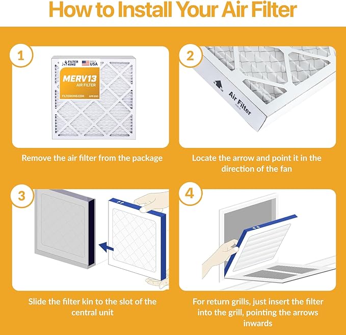 Filter King 12.5x21x1 Air Filter | 6-PACK | MERV 13 | HVAC Pleated AC Furnace - Image 4
