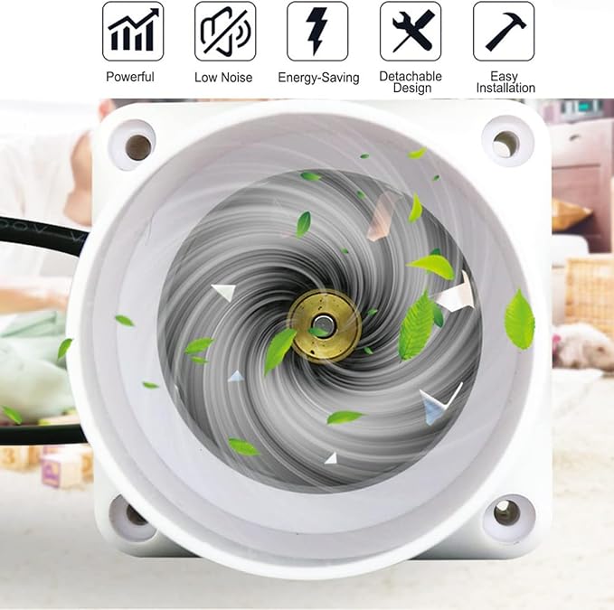 Inline Duct Fan 2”with Speed Controller 12v Low Noise Inline HVAC Blower Can Fan - Image 6