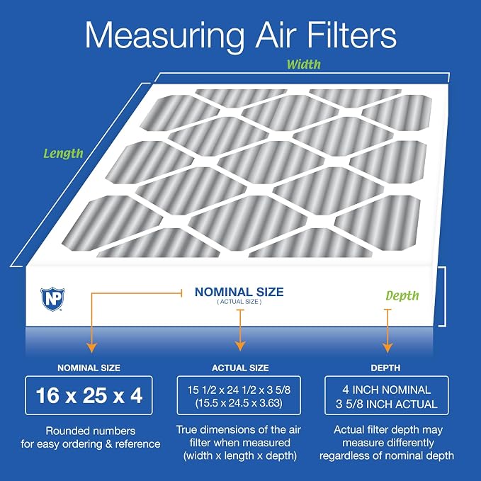 Nordic Pure 16x25x4 Pleated Plus Carbon Air Filters MERV 8 1 Pack - Image 2