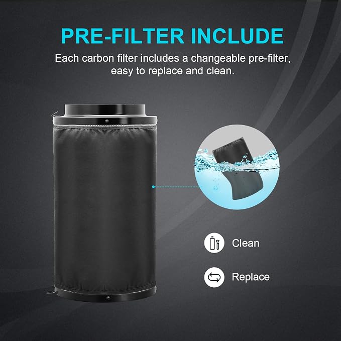 iPower 4 Inch 195 CFM Inline Fan Air Carbon Filter - Image 9