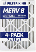 Filter King 7x62x1 Air Filter | 4-PACK | MERV 8 HVAC Pleated A/C Furnace by FilterKing