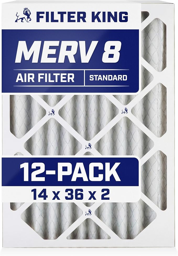 Best 14x36x2 Air Filters | 12 Pack | MERV 8 HVAC Pleated AC Furnace Filters by FilterKing
