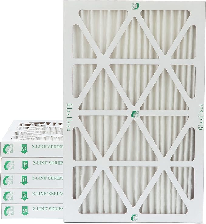 Glasfloss 14x25x2 MERV 10 2" Inch Pleated Air Filters Box of 6. Actual Size: by Glasfloss