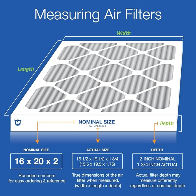 Nordic Pure 16x20x2 Furnace Air Filters MERV 12 Pleated Plus Carbon 3 Pack - Image 2