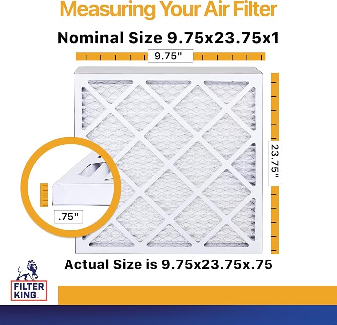 Filter King Air Filters 9.75x23.75x1 | 12 Pack | MERV 13 HVAC Pleated AC - Image 2
