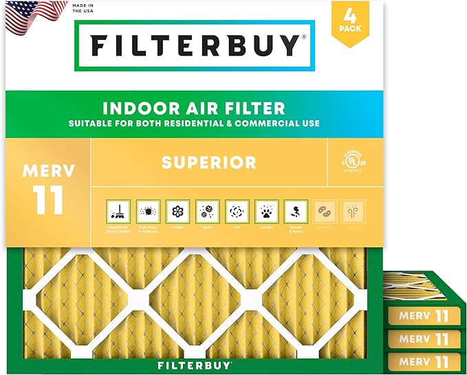 Filterbuy 30x30x1 Air Filter MERV 11 Superior Pet & Allergy Defense, by Filterbuy
