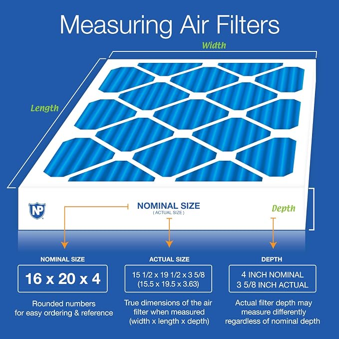Nordic Pure 16x20x4 Pleated Air Filters MERV 7 Plus Carbon 1 Pack - Image 2