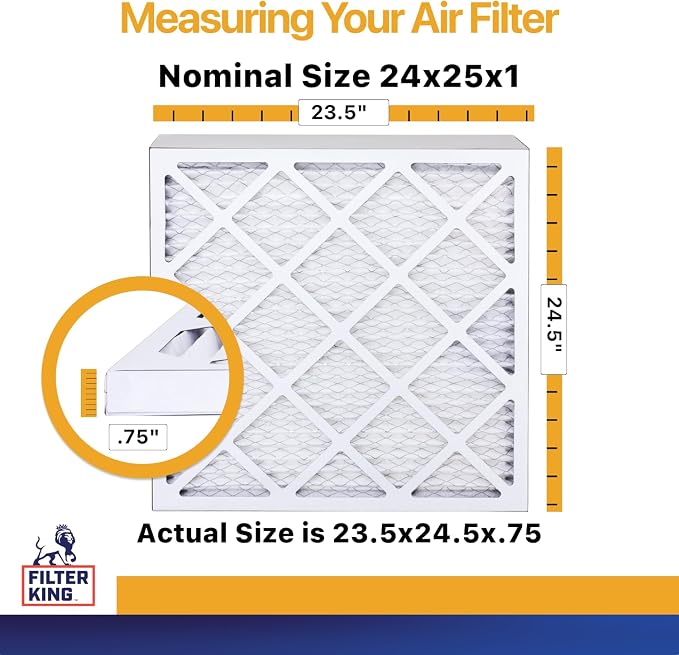 Filter King 24x25x1 Air Filter | 6-PACK | MERV 13 | HVAC Pleated AC Furnace - Image 2