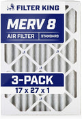 Filter King 17x27x1 Air Filter | 3-PACK | MERV 8 HVAC Pleated A/C Furnace by FilterKing