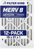 Filter King 19x21x1 Air Filter | 12-PACK | MERV 8 HVAC Pleated A/C Furnace by FilterKing