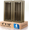 4" x 10" Floor Register Vent Covers 4-Pack, Walkable Powder-Coated Metal Vent by VENTYUN