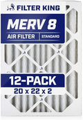 Filter King 20x22x2 Air Filter | 12-PACK | MERV 8 HVAC Pleated A/C Furnace by FilterKing
