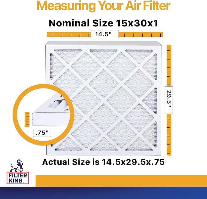 Filter King 15x30x1 Air Filter | 6-PACK | MERV 13 HVAC Pleated A/C Furnace - Image 2