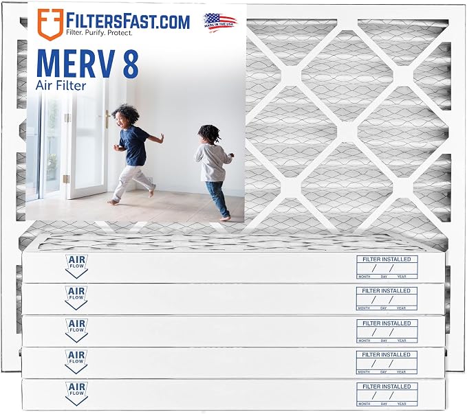 Filters Fast 20x25x2 Pleated Air Filter Merv 8, 2” AC Furnace Air Filters by FiltersFast