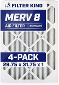 Filter King Air Filters 29.75x31.75x1 | 4-PACK | MERV 8 HVAC Pleated AC Furnace by FilterKing