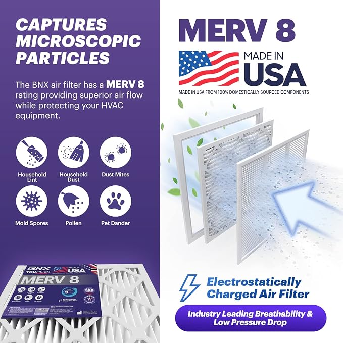 BNX TruFilter 14x20x1 Air Filter MERV 8 - Image 3