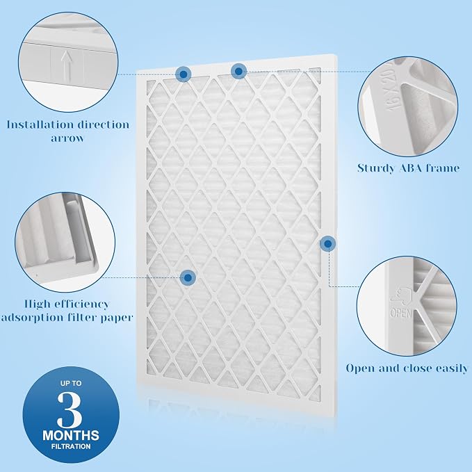 14x14x1 MERV 11 Air Filter, Quality AC/HVAC Furnace Filter，2 Reusable ABS Frame - Image 4