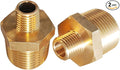 2pcs 3/4" NPT x 1/4" NPT Brass Nipple, 3/4 to 1/4 Adapter Fitting Reducing by Gadoutcover